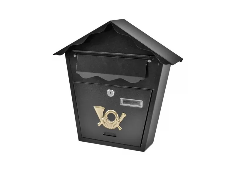 Cutie postala Modern Black, neagra, 370x370x100mm