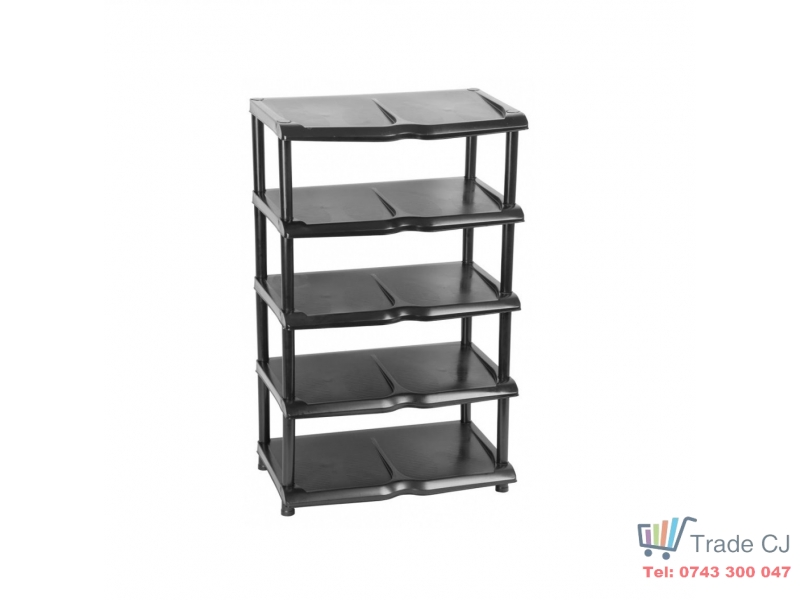 Raft plastic pentru depozitare incaltaminte cu 5 polite 48x30x86 cm