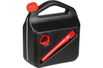 Canistra combustibil 10L, plastic rezistent, cu palnie si adaptor, etansa, culoare neagra, pentru benzina si motorina