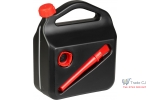 Canistra combustibil 20L, plastic rezistent, cu palnie si adaptor, etansa, culoare neagra, pentru benzina si motorina