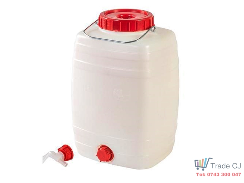 Bidon din plastic cu robinet,maner metalic,capacitate 15l