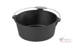 Ceaun din fonta pentru gulas, cu maner din otel inoxidabil, 30x13cm, 7.22l