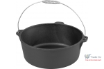 Ceaun din fonta pentru gulas 10.1 l, diametru 34 cm, maner din otel inoxidabil, distributie uniforma a caldurii, ideal pentru gatit la foc deschis si aragaz