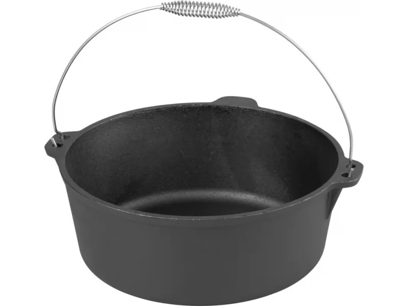 Ceaun din fonta pentru gulas 10.1 l, diametru 34 cm, maner din otel inoxidabil, distributie uniforma a caldurii, ideal pentru gatit la foc deschis si aragaz