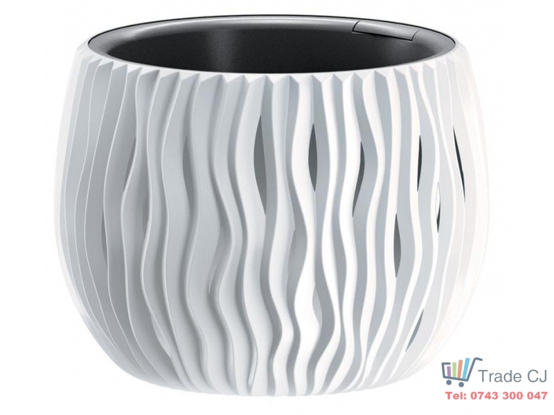 Ghiveci flori Bowl 240,diametru 160mm,inaltime 170 mm,alb