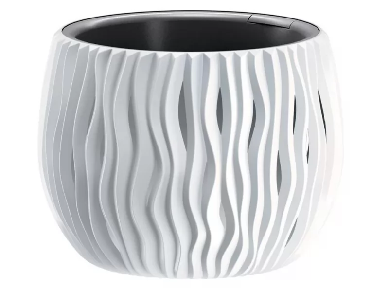 Ghiveci flori Bowl 240,diametru 160mm,inaltime 170 mm,alb