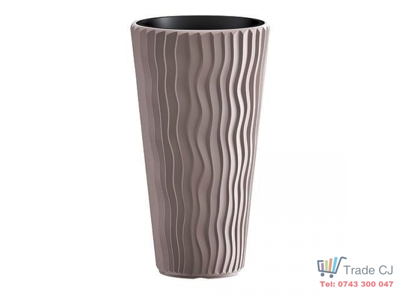 Ghiveci pentru flori SGTT RoundSandy diametru 38 cm,inaltime 70 cm,mocca