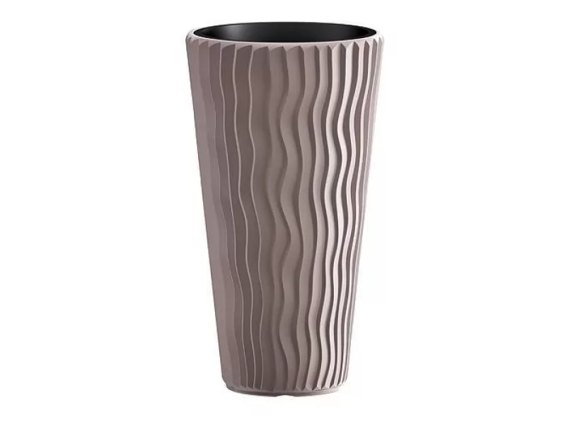 Ghiveci pentru flori SGTT RoundSandy diametru 38 cm,inaltime 70 cm,mocca