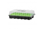 Tava pentru rasaduri cu capac din plastic transparent, 24 alveole, 38x24.5x12.5 cm