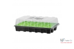Tava pentru rasaduri cu capac din plastic transparent, 24 alveole, 38x24.5x12.5 cm