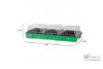 Tava pentru rasaduri cu capac din plastic transparent, 3 alveole, 57x24.5x13.5cm