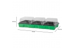 Tava pentru rasaduri cu capac din plastic transparent, 3 alveole, 57x24.5x13.5cm