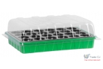 Tava pentru rasaduri cu capac din plastic transparent, 24 alveole, 33x23x10 cm