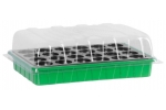Tava pentru rasaduri cu capac din plastic transparent, 24 alveole, 33x23x10 cm