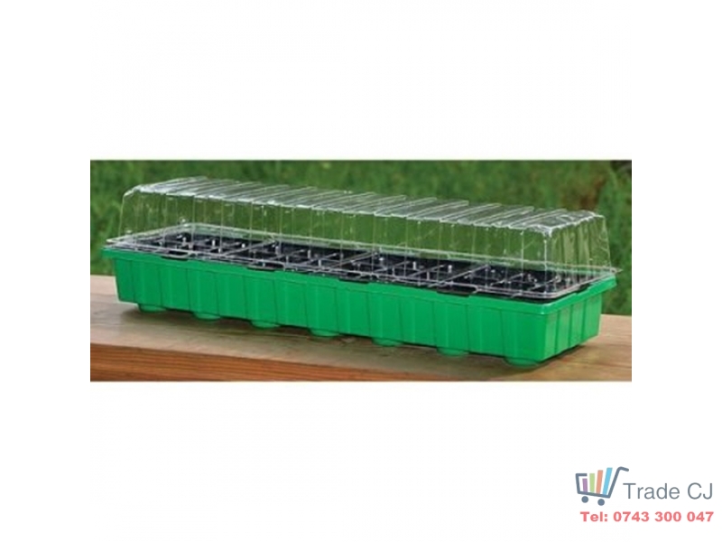 Tava pentru rasaduri cu capac din plastic transparent, 36 alveole, 54x15x13 cm