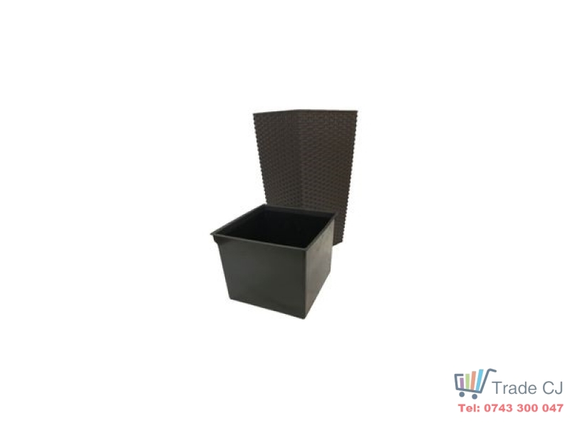 Ghiveci pentru flori tip ratan SGTT Rato 225, capacitate 8 16.3 l, negru