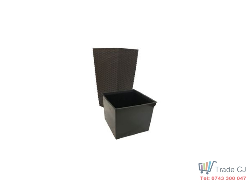 Ghiveci pentru flori tip ratan SGTT Rato 225, capacitate 8 16.3 l, negru