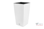 Ghiveci pentru flori tip ratan SGTT Rato 225, capacitate 8 16.3 l, alb