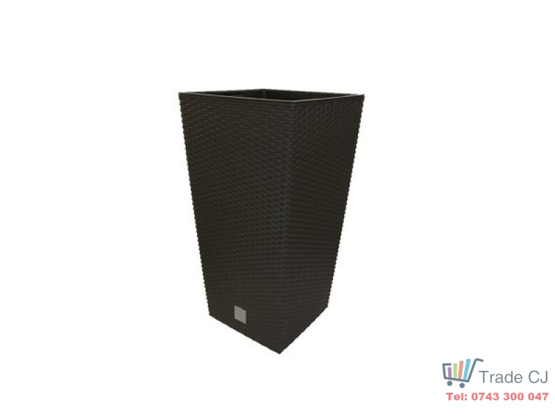 Ghiveci pentru flori tip ratan SGTT Square, capacitate 21 49 l, negru