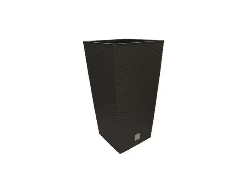 Ghiveci pentru flori tip ratan SGTT Square, capacitate 21 49 l, negru