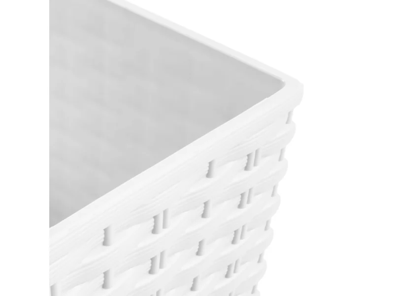 Ghiveci pentru flori tip ratan SGTT Square, capacitate 21 49 l, alb