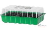 Tava pentru rasaduri cu capac din plastic transparent, 24 alveole, 35x22x12 cm