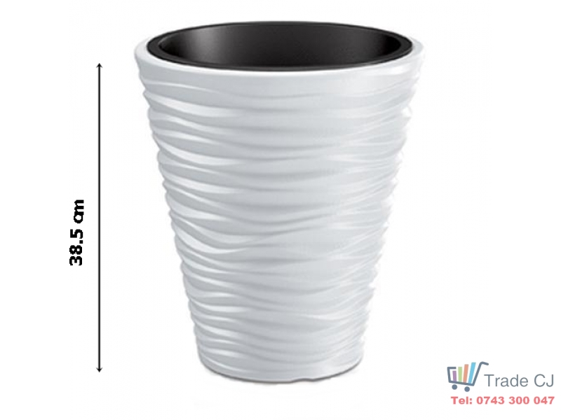 Ghiveci pentru flori SGTT diametru 34.5 cm,inaltime 38.5 cm,alb