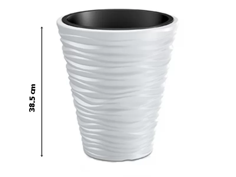 Ghiveci pentru flori SGTT diametru 34.5 cm,inaltime 38.5 cm,alb