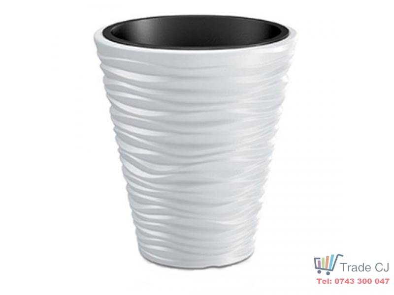 Ghiveci pentru flori SGTT diametru 34.5 cm,inaltime 38.5 cm,alb