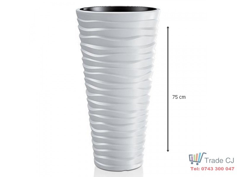 Ghiveci pentru flori SGTT diametru 39cm,inaltime 75cm,alb
