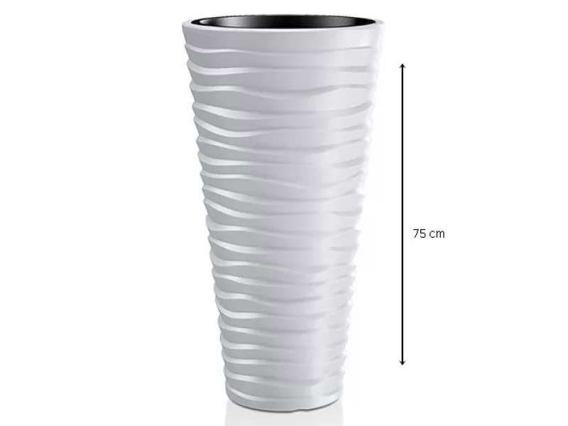 Ghiveci pentru flori SGTT diametru 39cm,inaltime 75cm,alb