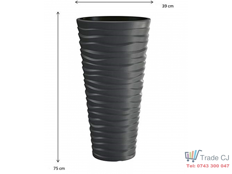 Ghiveci pentru flori SGTT diametru 39cm, inaltime 75cm, gri