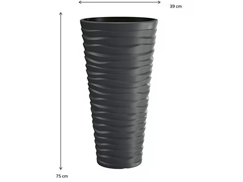 Ghiveci pentru flori SGTT diametru 39cm, inaltime 75cm, gri