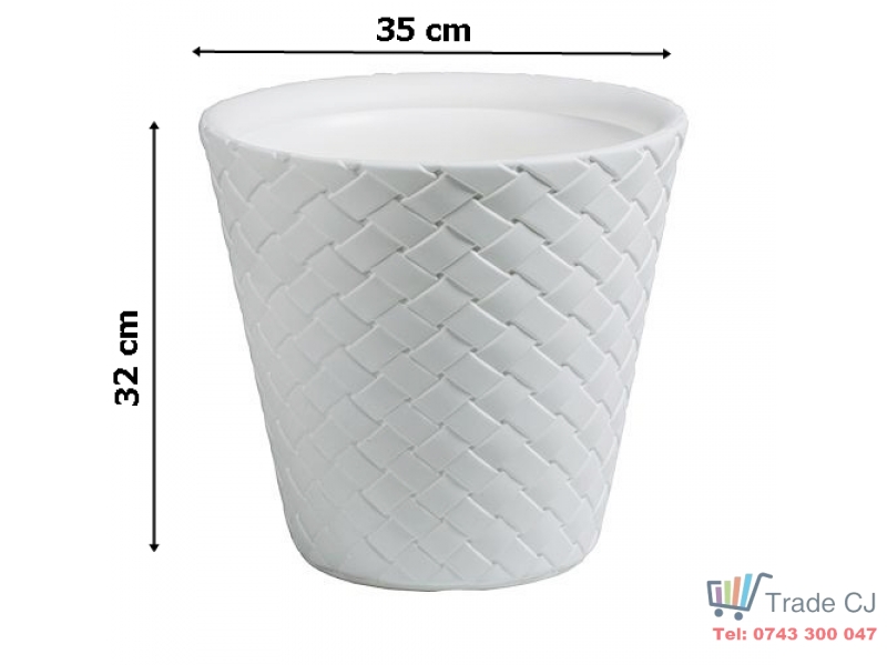 Ghiveci flori RoundMatuba,alb,diametru 35 cm,inaltime 32 cm