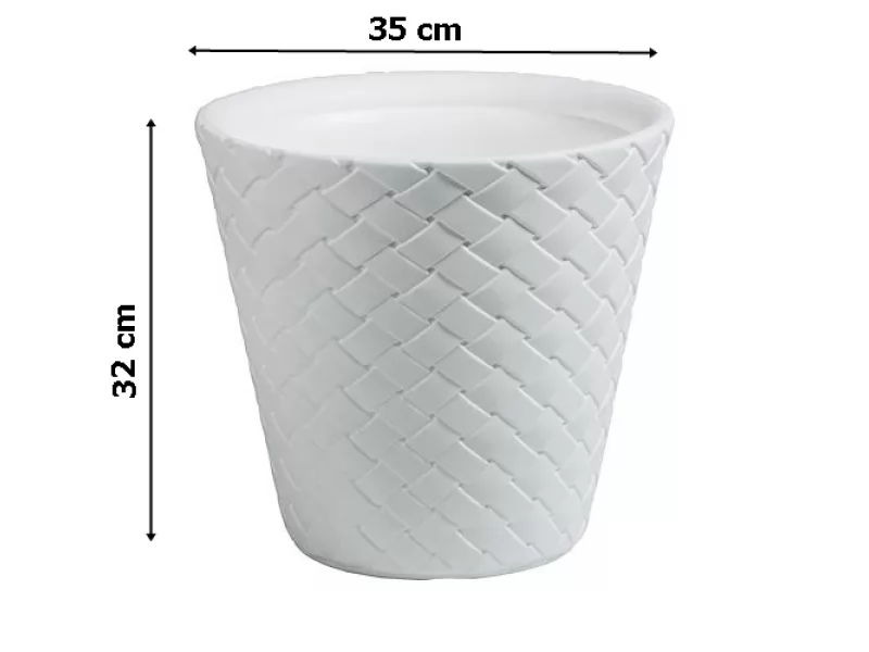 Ghiveci flori RoundMatuba,alb,diametru 35 cm,inaltime 32 cm