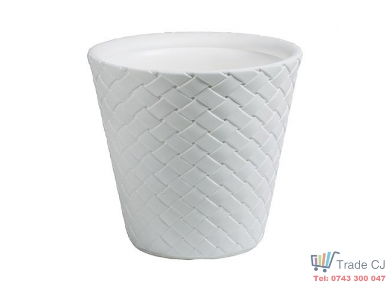 Ghiveci flori RoundMatuba,alb,diametru 35 cm,inaltime 32 cm