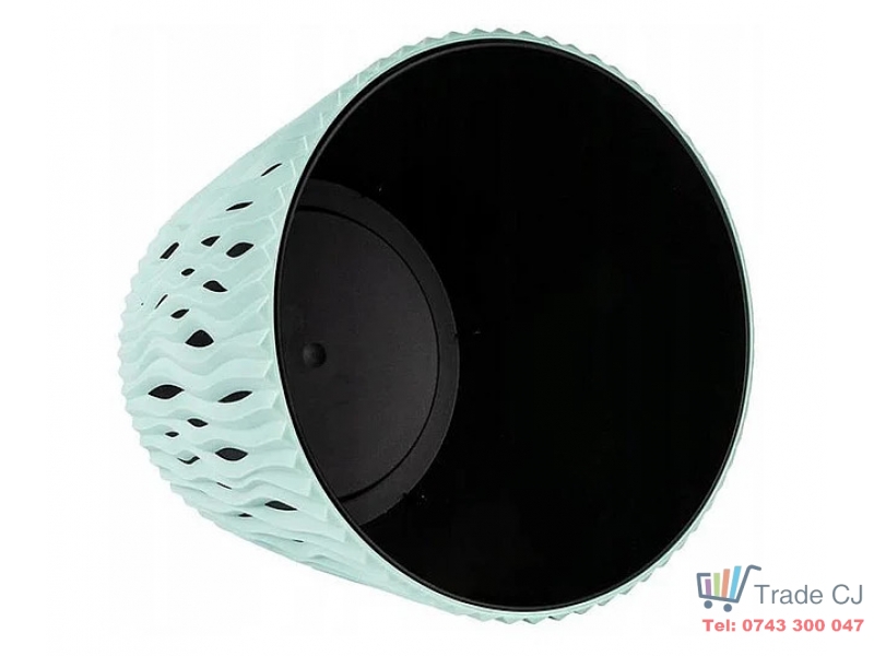 Ghiveci decorativ pentru flori, rotund, verde salvie, capacitate 3l, 16x18 cm