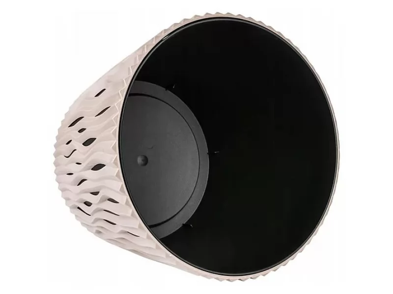 Ghiveci decorativ pentru flori, rotund, cafeniu, capacitate 3l, 16x18 cm