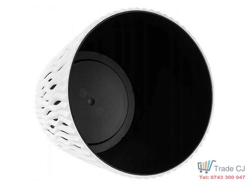 Ghiveci decorativ pentru flori, rotund, alb, capacitate 3l, 16x18 cm