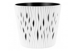 Ghiveci decorativ pentru flori, rotund, alb, capacitate 3l, 16x18 cm