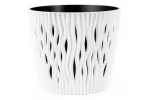 Ghiveci decorativ pentru flori, rotund, alb, capacitate 3l, 16x18 cm