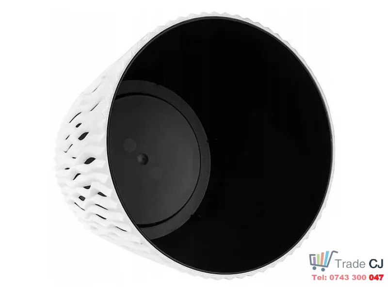 Ghiveci decorativ pentru flori, rotund, alb, capacitate 3l, 16x18 cm