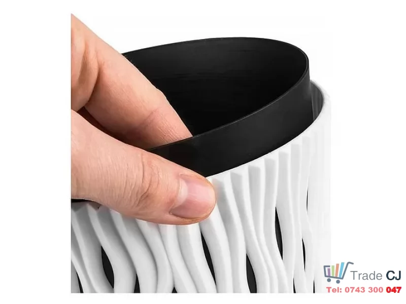 Ghiveci decorativ pentru flori, rotund, alb, capacitate 3l, 16x18 cm
