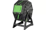 Compostor rotativ cu picioare, capacitate 70 L, sistem de aerisire, plastic rezistent la intemperii, 55,5 x 36 x 72 cm, negru