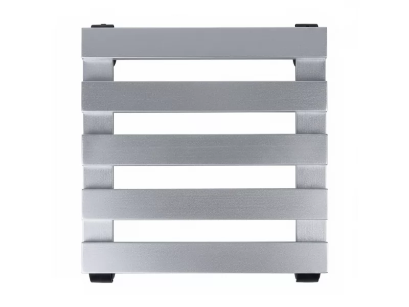 Suport din lemn mobil cu 4 roti pentru ghivece de flori, 30x30 cm, max 50 kg, culoare argintie