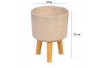 Ghiveci plastic cu 3 picioare pentru flori, BambooFiber, capacitate 3.75 litri, 20x26 cm