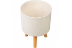 Ghiveci plastic cu 3 picioare pentru flori, WhiteWheat, capacitate 3.75 litri, 20x26 cm