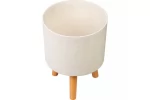 Ghiveci plastic cu 3 picioare pentru flori, WhiteWheat, capacitate 3.75 litri, 20x26 cm