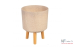 Ghiveci plastic cu 3 picioare pentru flori, BambooFiber, capacitate 7.75 litri, 24.5x31 cm