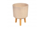 Ghiveci plastic cu 3 picioare pentru flori, BambooFiber, capacitate 7.75 litri, 24.5x31 cm